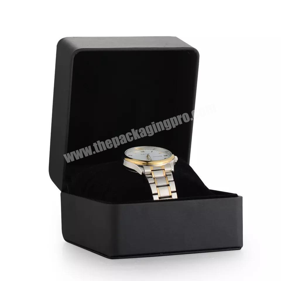 Custom logo luxury paper gift packaging watch storage box black single watch case