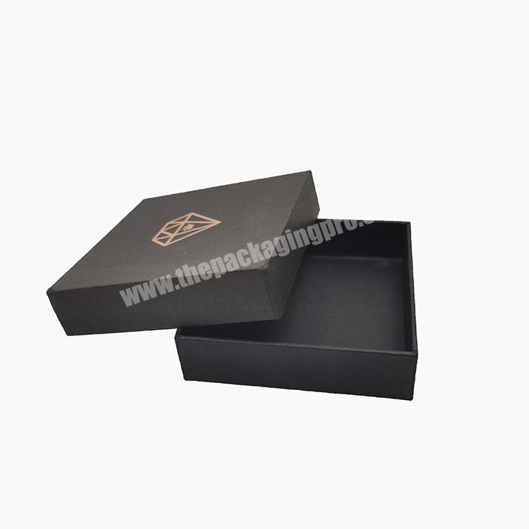 Custom logo rectangle square black cardboard jewelry box with EVA