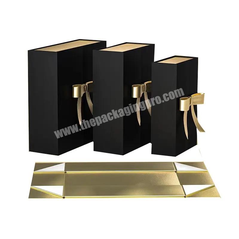 Custom logo recyclable folding magnetic gift box folding box magnetic closure for wigs and clothes