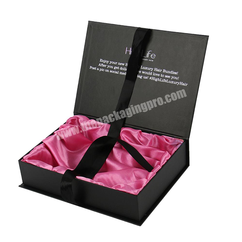 Custom logo weave box bundle hair extension packaging