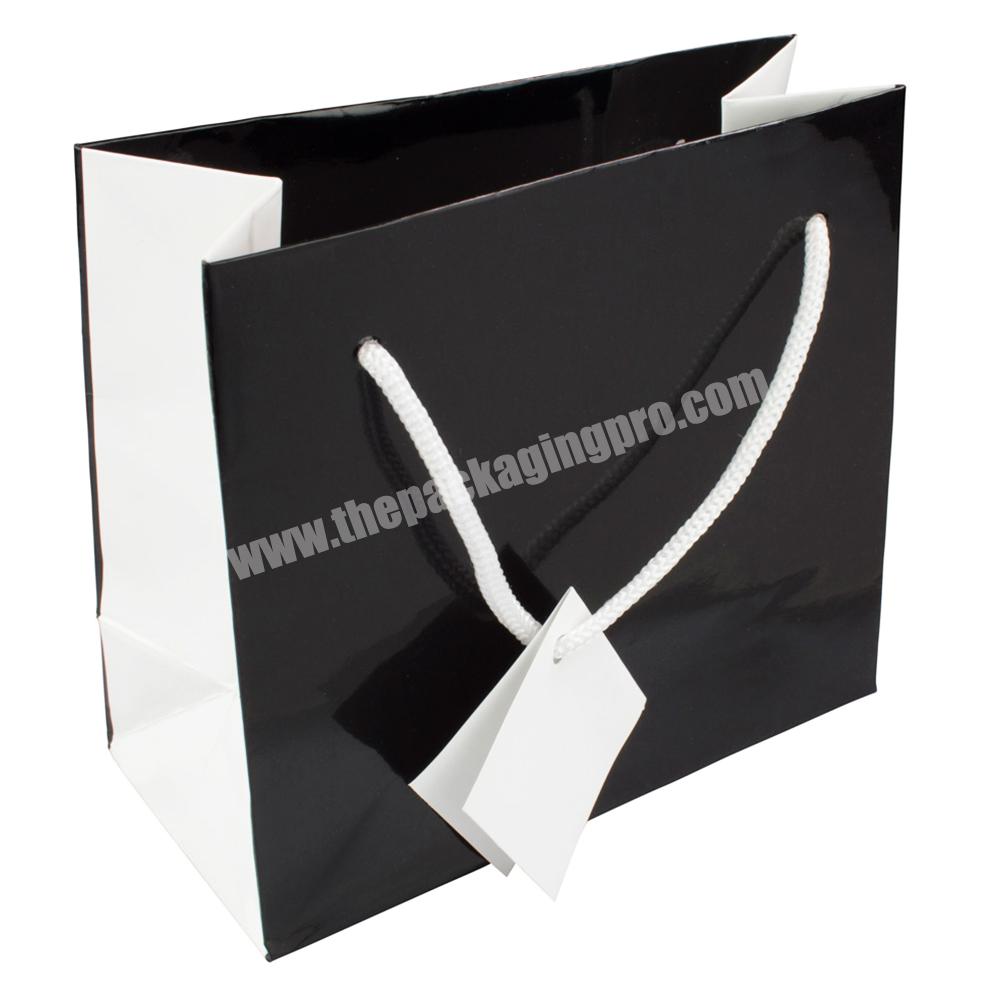 Custom logo wholesale luxury craft handle printed paper bag