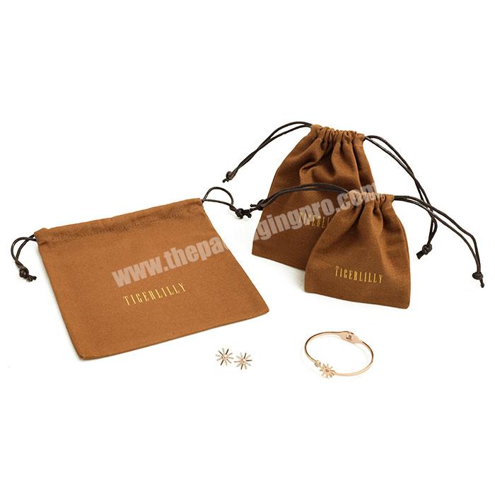 Custom printed canvas fabric wrap Drawstring pouch gift packaging bags with logo