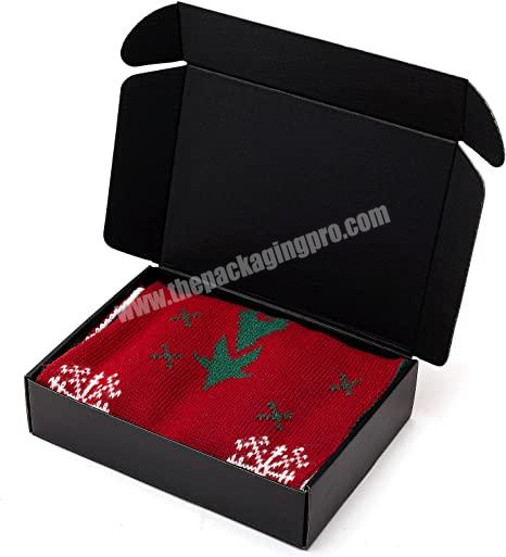 Custom printed cardboard holographic mailer folding gift sock box rigid corrugated packaging