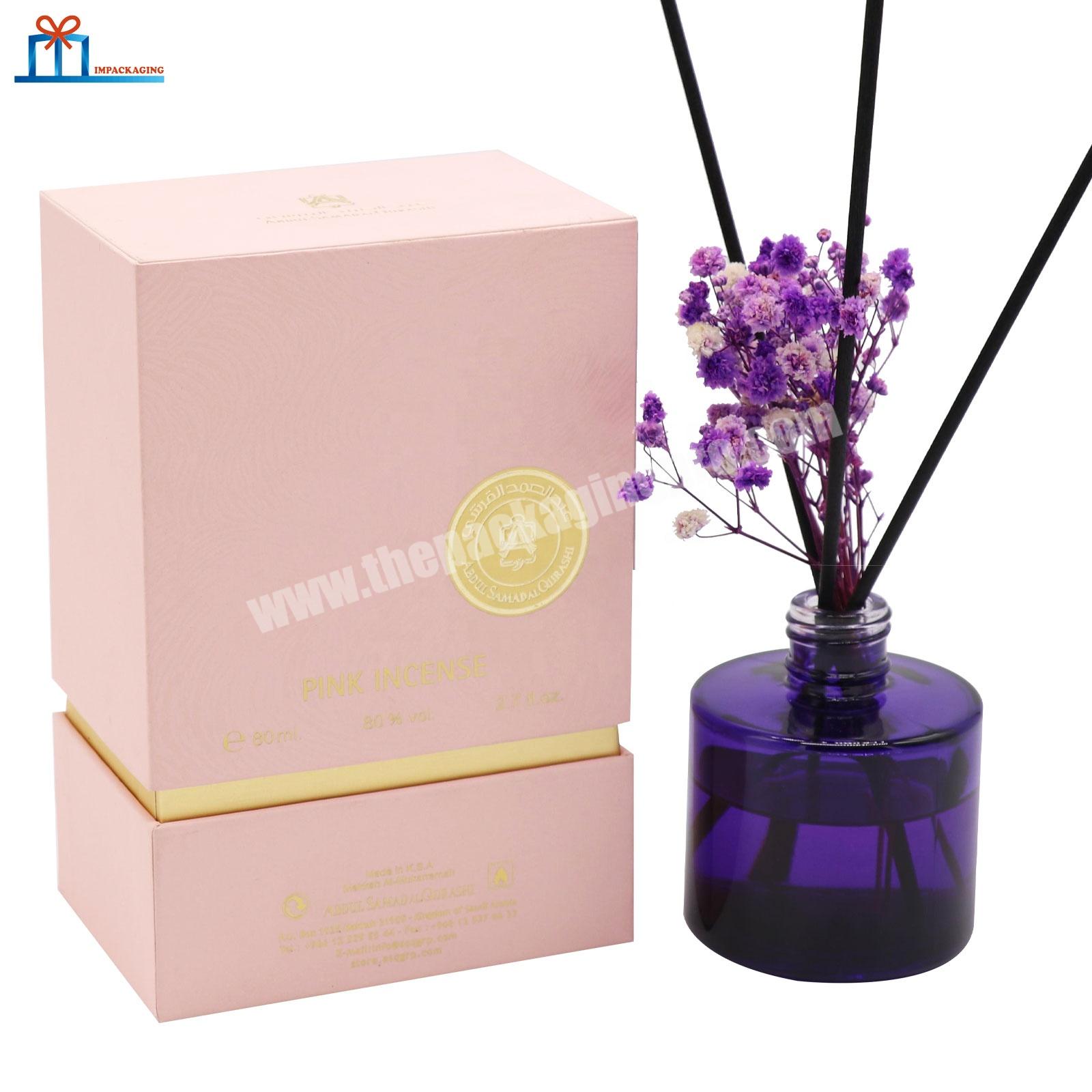 Custom printing empty pink perfume gift box with logo luxury perfume bottle packaging paper boxes perfume box
