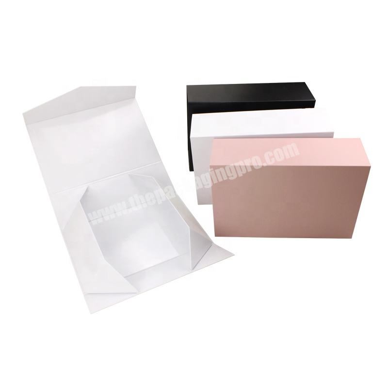 Custom printing logo rigid cardboard luxury flap open magnetic clothing folding packaging gift box shoe foldable paper boxes