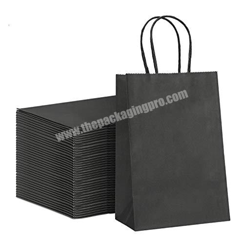 Custom recyclable kraft brown paper bag rope handle flat handle paper bag with your logo