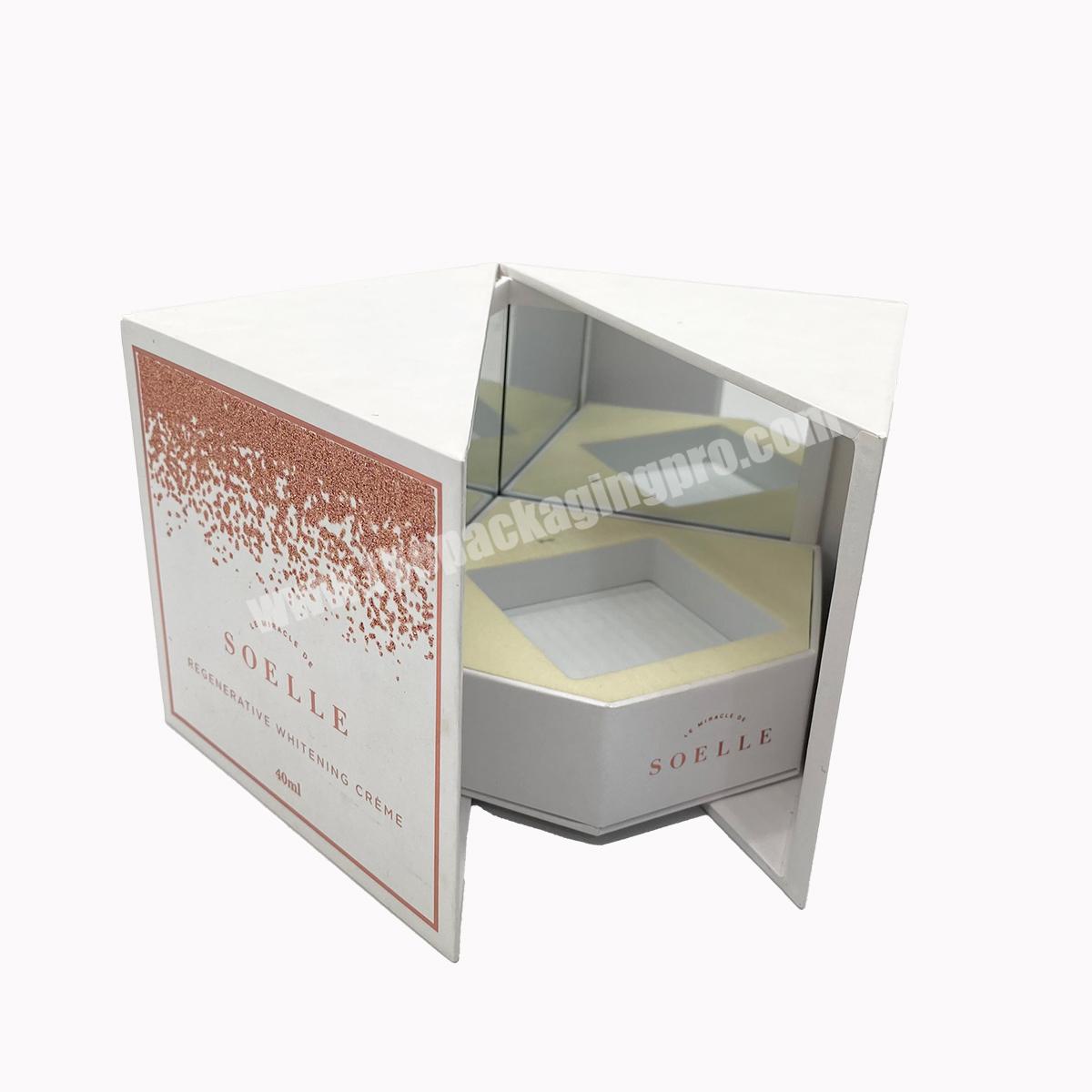 Custom-tailored Double Door Opening Rigid Paper Cosmetic Box Regenerative Whitening Creme Box