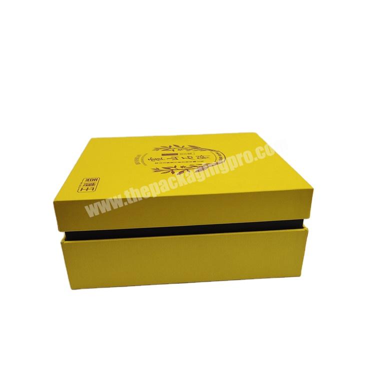 Custom wholesale high quality brown paper yellow gift box