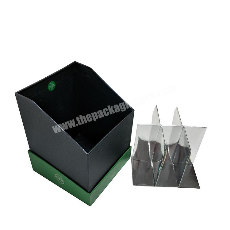 Customise logo printed six bottles packing paper box with divider