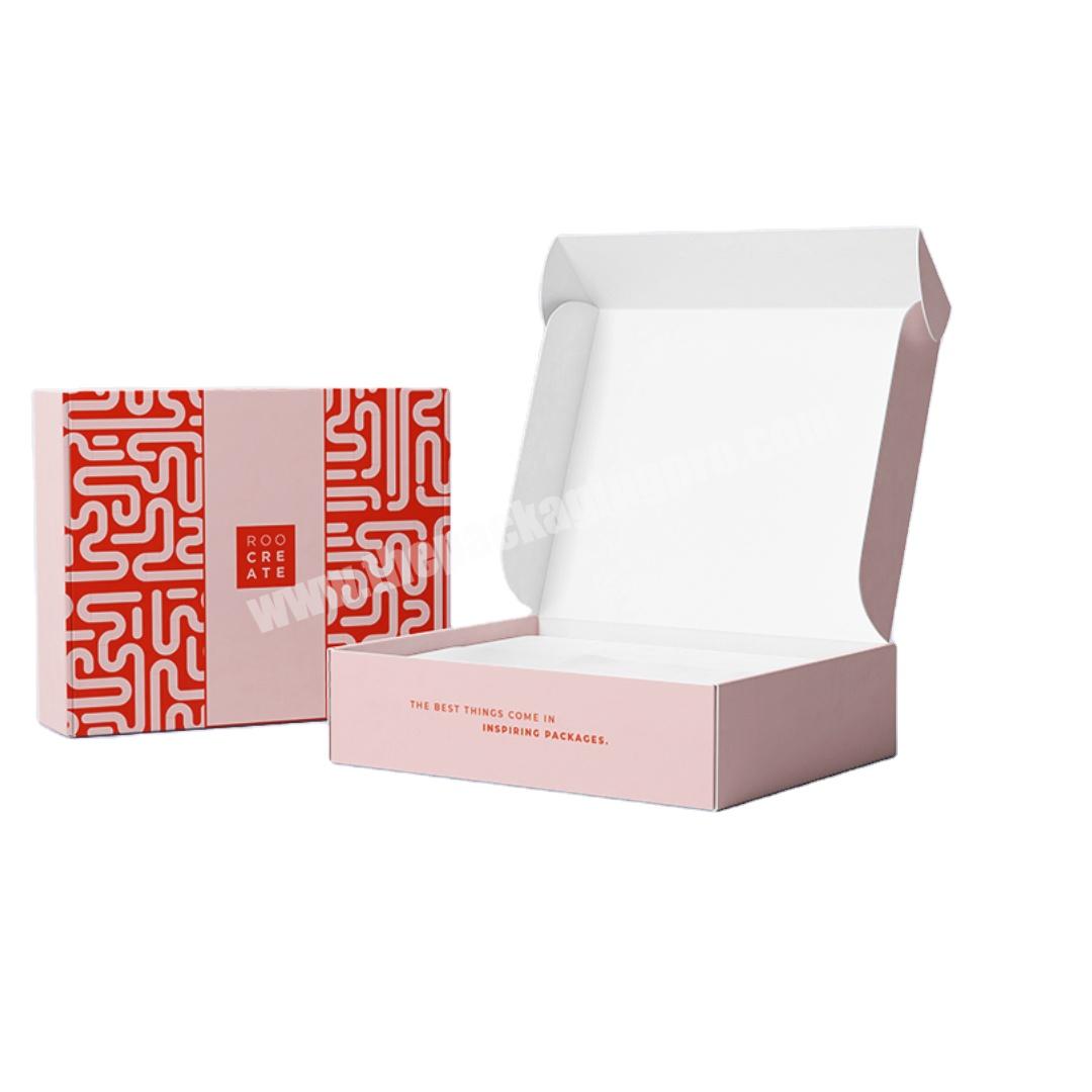 Customizable Logo Package Box Cartoon Custom Self Seal Small Corrugated Mailer Shipping Box Kraft Pink Black Custom Mailer Box