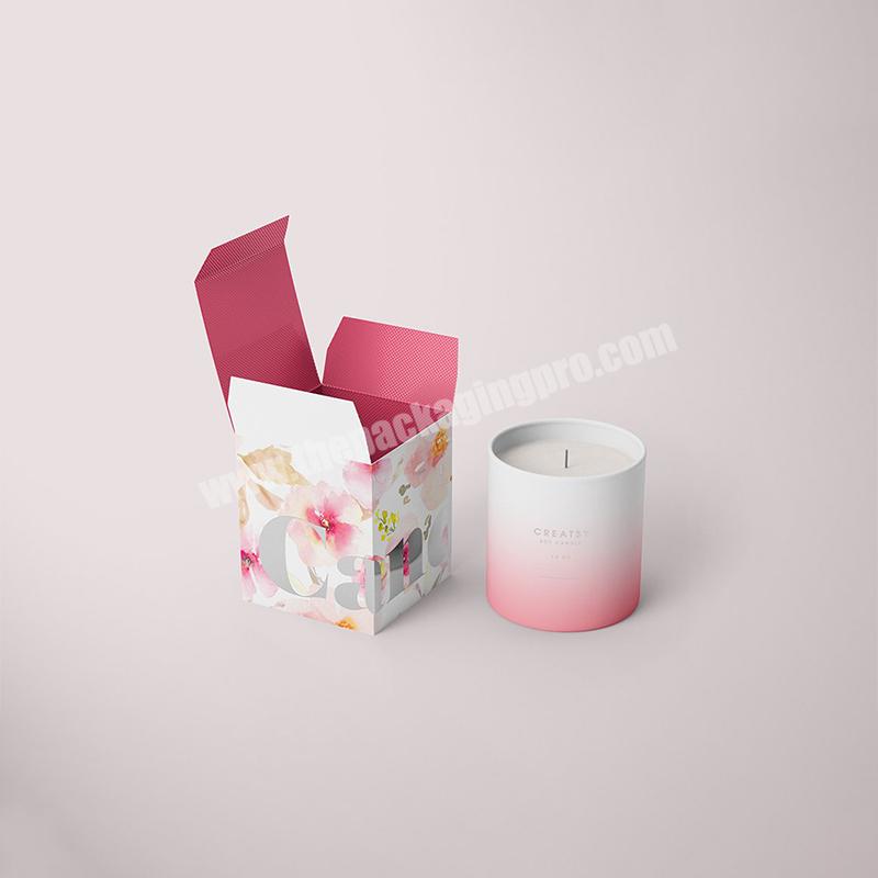 Customizable Luxury Printing Square Scent Candle Packaging Creative Design Paper Cardboard Candle Jar Box