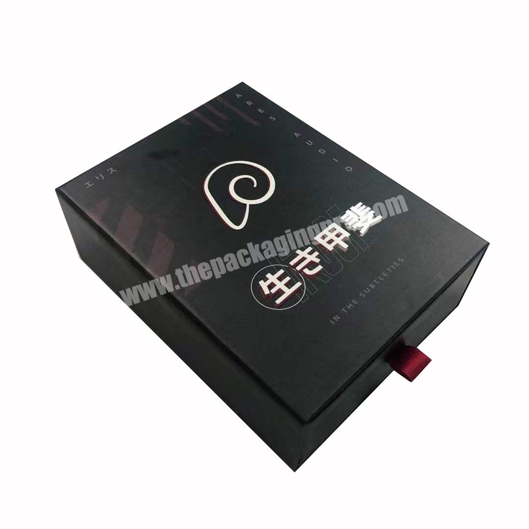 Customize Drawer Paper Box Packaging Gift Box Package Factory Wholesale black gift box