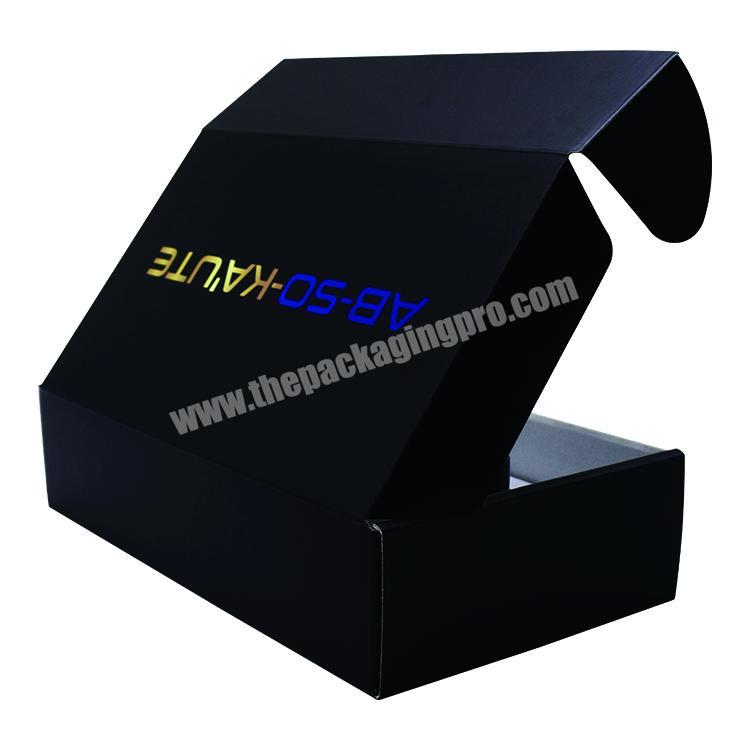 Customize Printing Design Logo Recycled Gift Shipping Kraft Paper Small Gift Box Black Corrugated  Boxes For Bottle