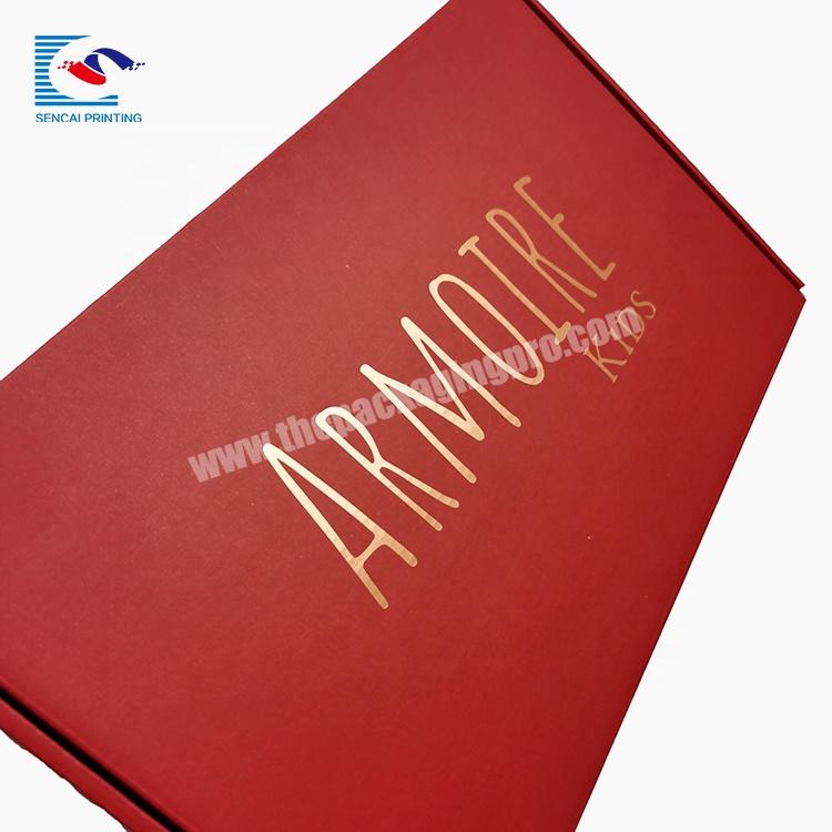 Customize red box with gold writing corrugated mailer box