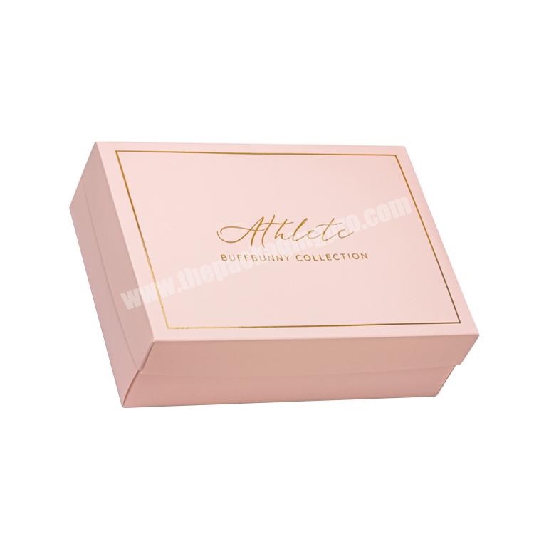 Customized Baby Pink Color Printed Clothing Package Cardboard Paper Boxes For Lingerie Packaging