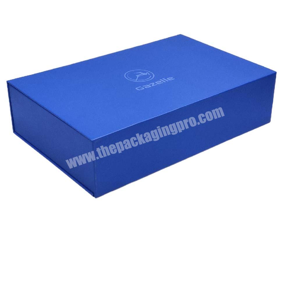 Customized Black Color Rigid Flat Magnetic Folding Packaging Gift Box