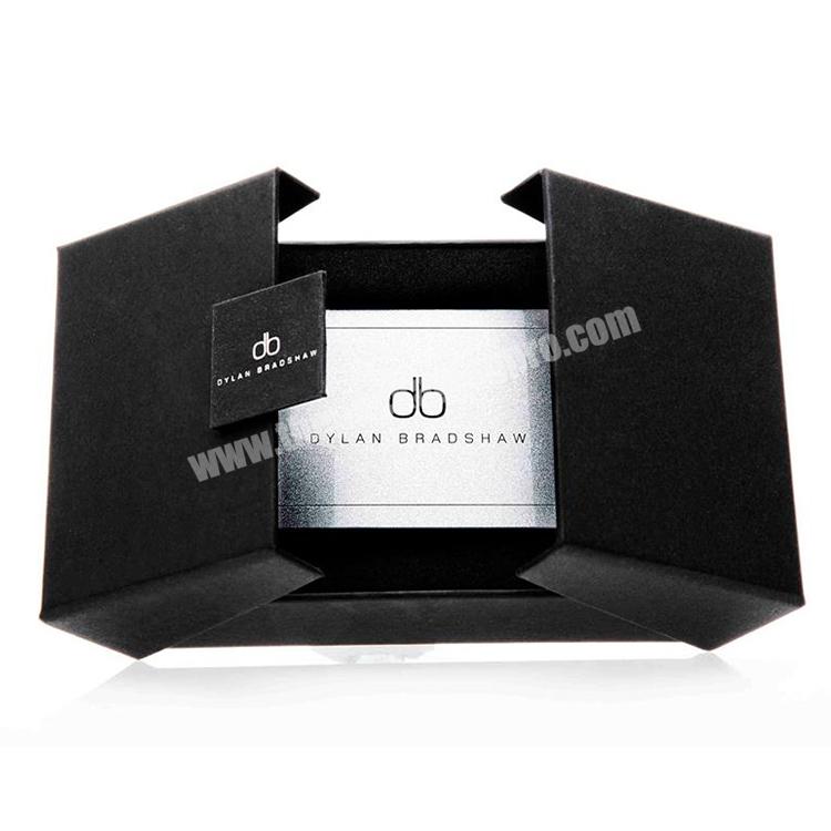 Customized Black Luxury Business VIP Membership Credit Band Card Paper Packaging Gift Boxes