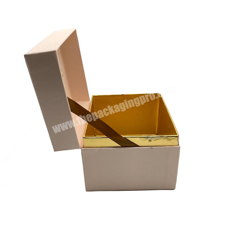 Customized Eco-friendly Gold Leatherette Paper Storage Box for Watch and Jewellery