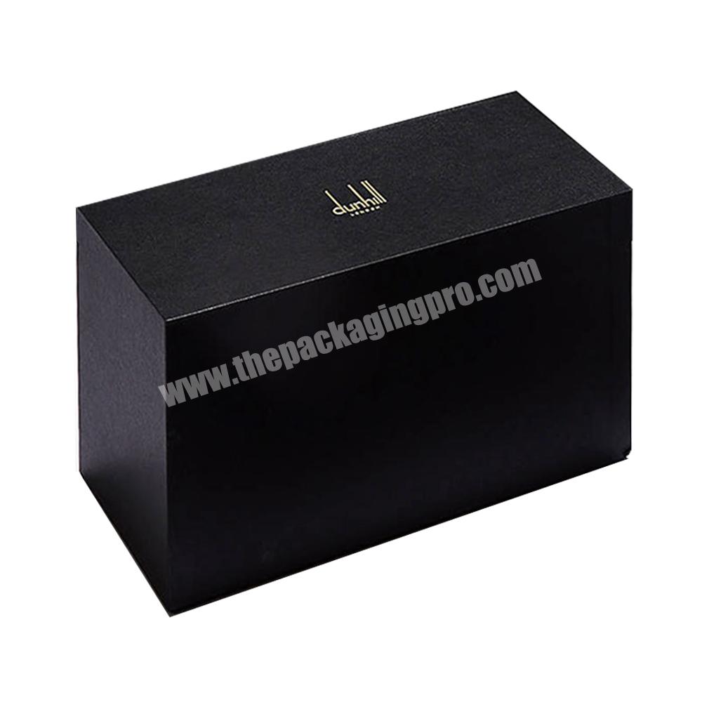 Customized Logo Black Cardboard Packaging Lid And Based 2 Piece Large Rigid Gift Box