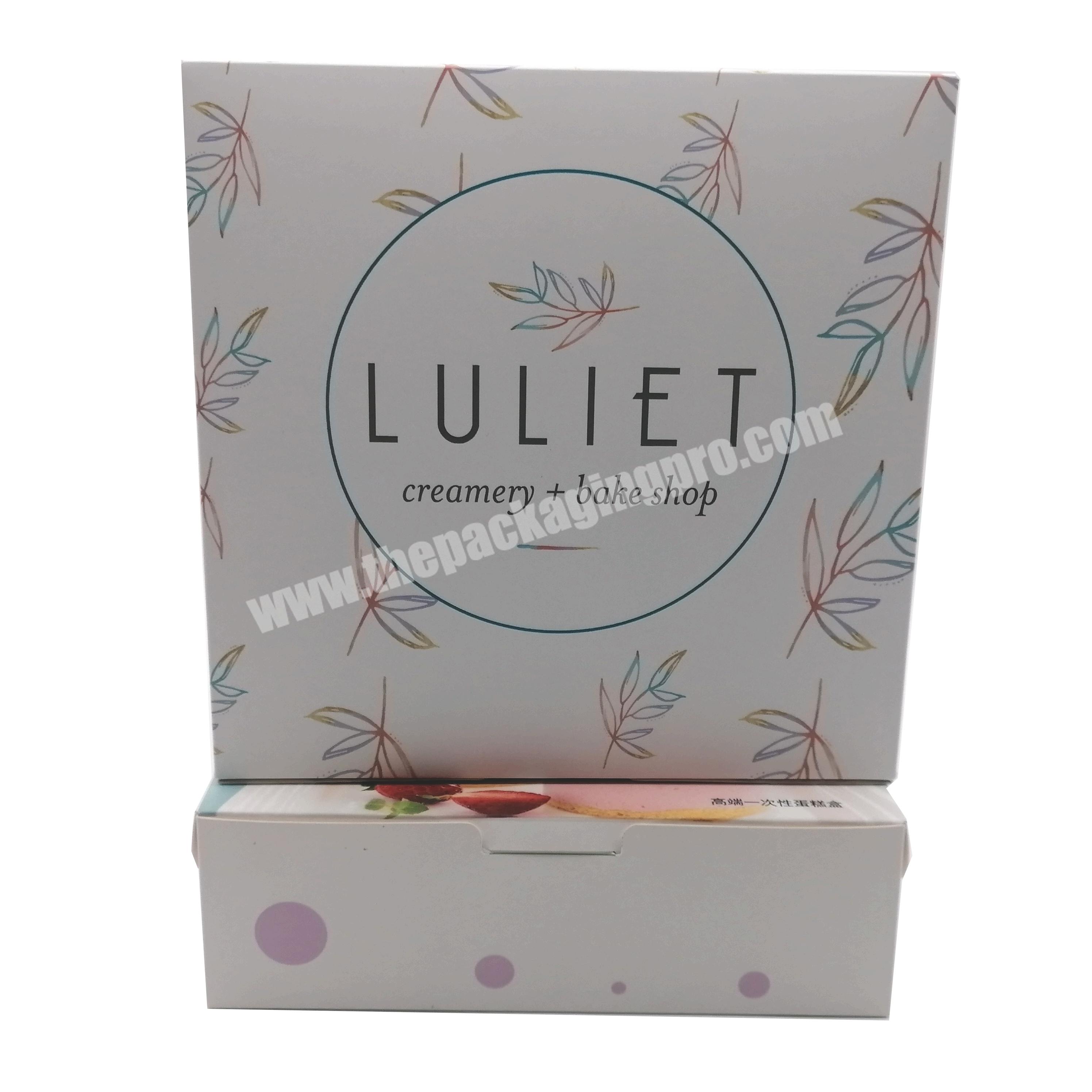 Customized Logo Disposable Degradable Baked Desserts Candy Pastry Cake Paper Box