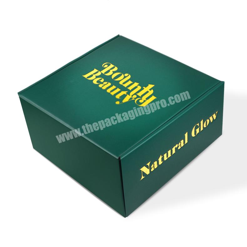 Customized Logo Green Corrugated Jewelry  Clothes Wig Paper Boxes Mailer Box