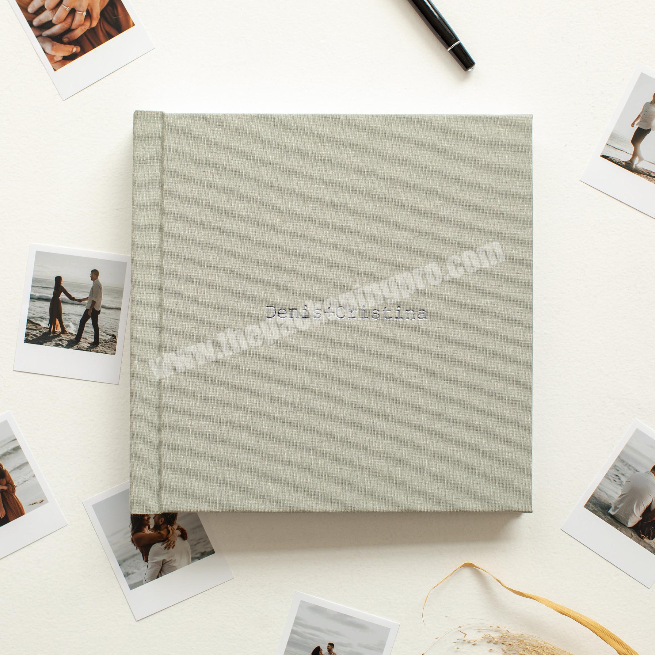 Customized Luxe Linen Velvet Cover Wedding Guest Book Wedding Photo Album Lay Flat Fuji Instax Picture Album Birthday Album