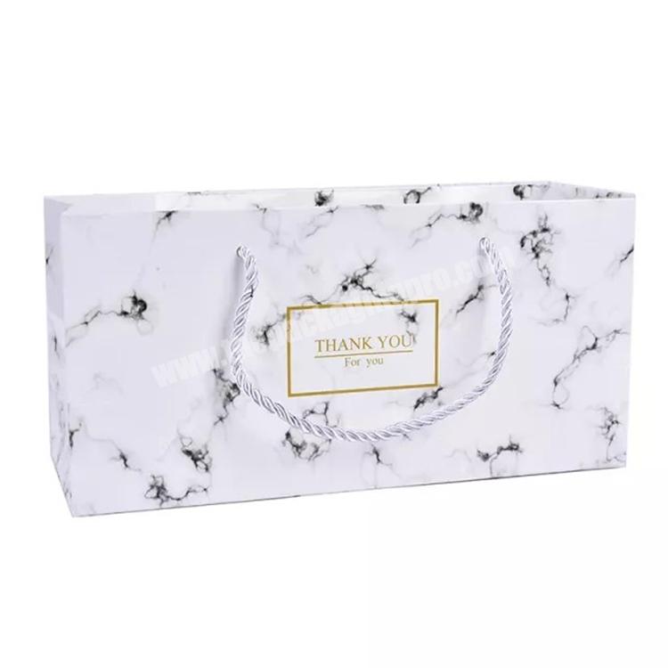 Customized Print Jewelry Marble Paper Packaging Bags With Logo