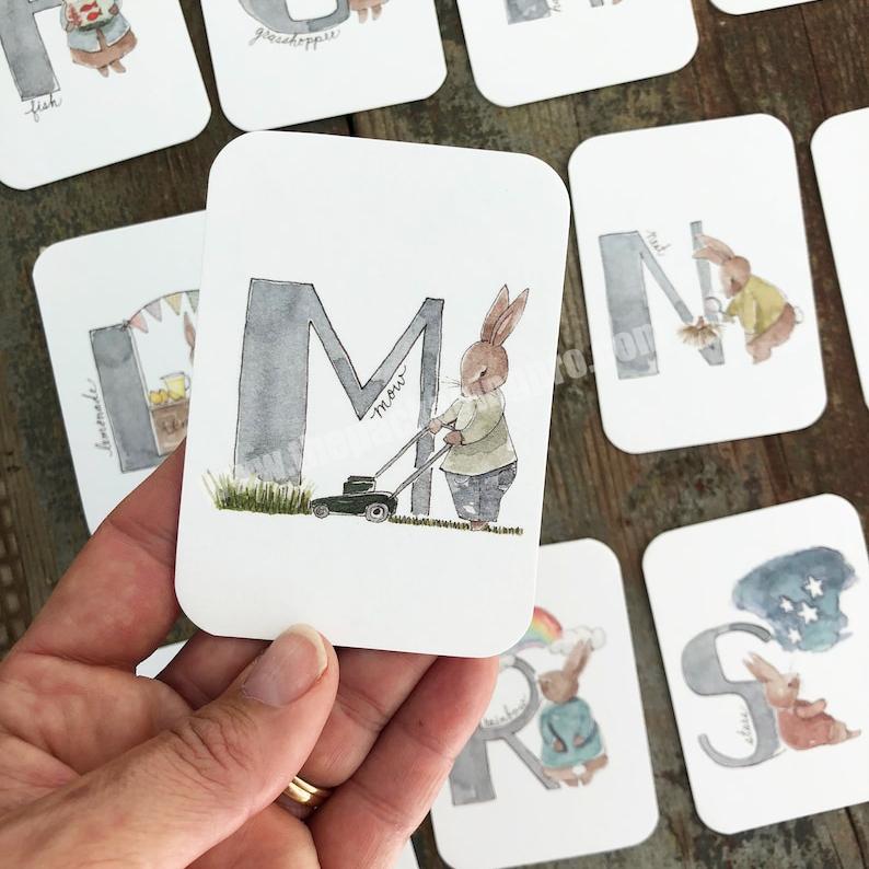 Customized Printing Flash Card Set for Alphabet and Number Memory Education Card Gifts for Baby