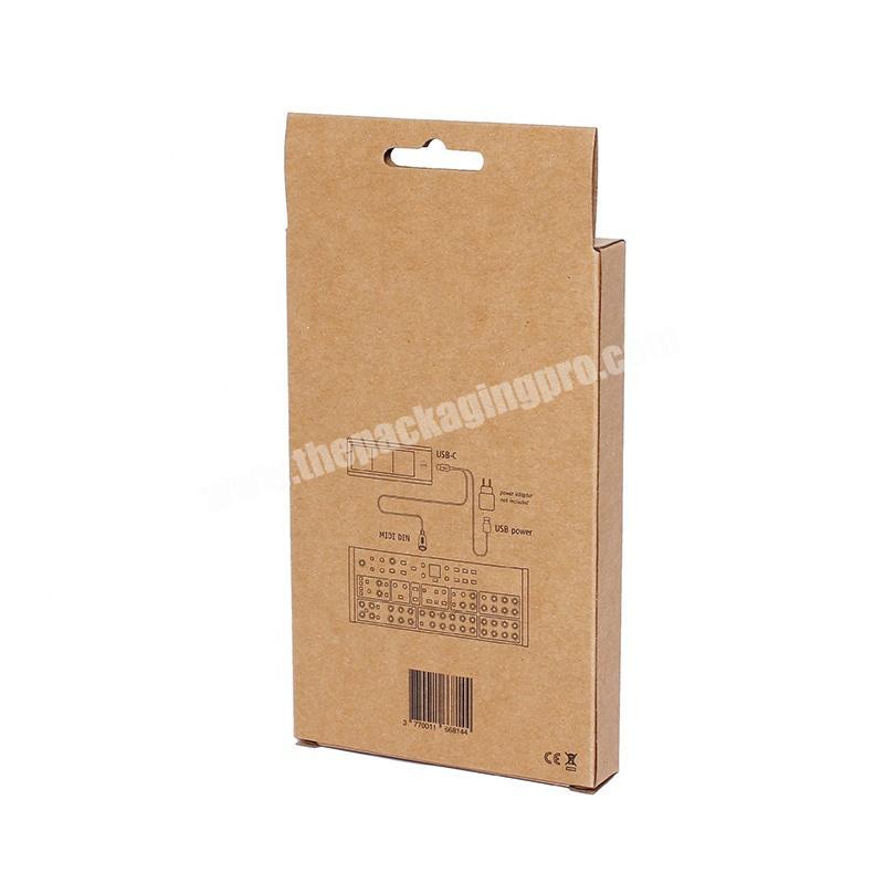Customized Recyclable Kraft Corrugated Shipping Electronic Data Cable Earphone Paper cajas Packaging Box