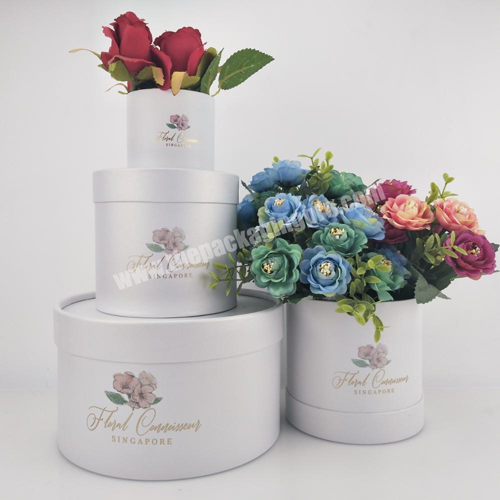 Customized Round Packaging Box Cardboard Flower Box for Flowers Coated Paper OEM Brand 6colours Custom Color Cylinder Accept