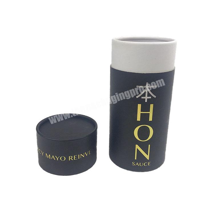 Customized black gold foil stamping paper round box cylinder tubes for gift