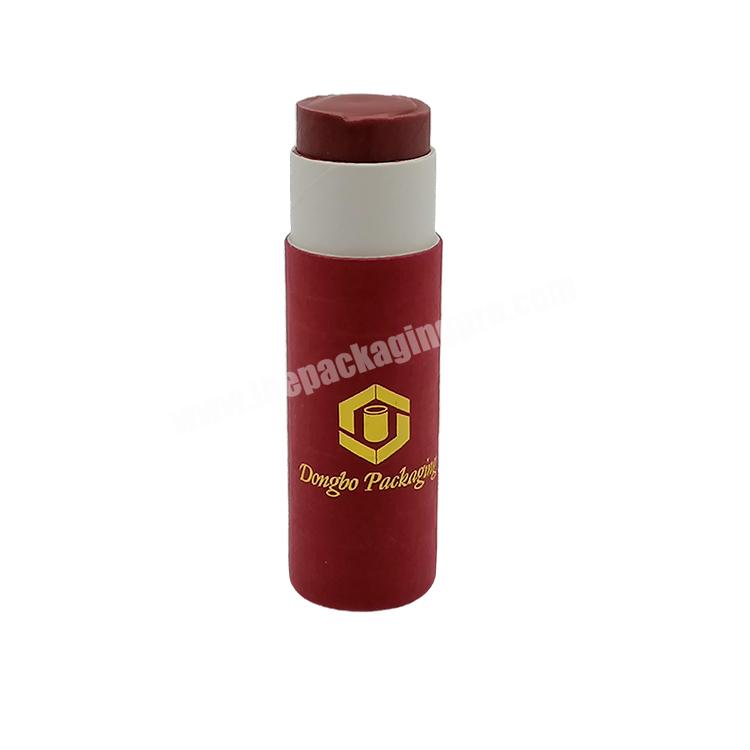 Customized logo and size kraft paper cosmetic empty lipstick tube push up packaging container