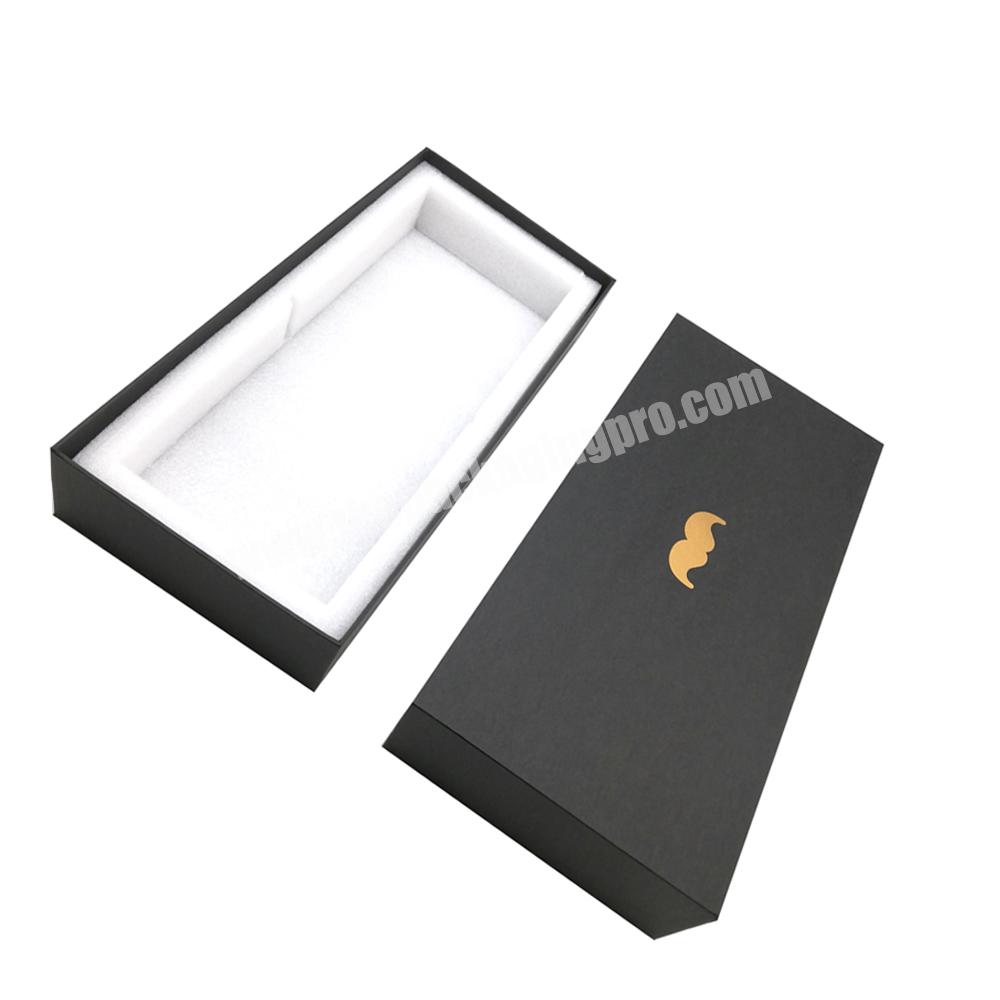 Customized luxury mechanical keyboard gift packaging box black printing gold embossed for electronic product packaging