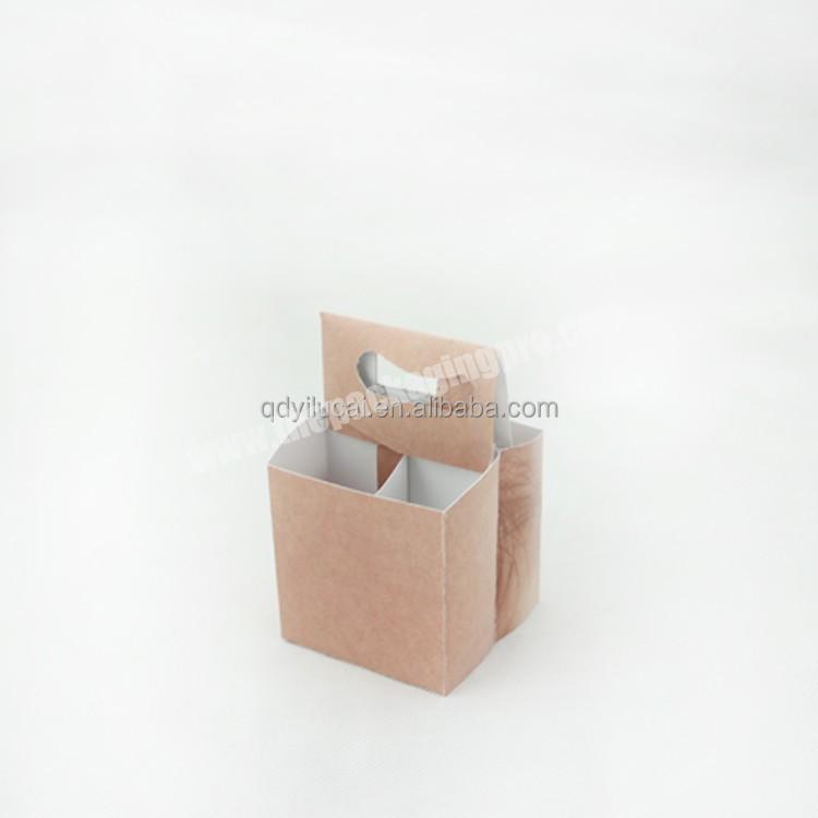 Customized size cardboard beer holder box 4 pack bottle beer carriers