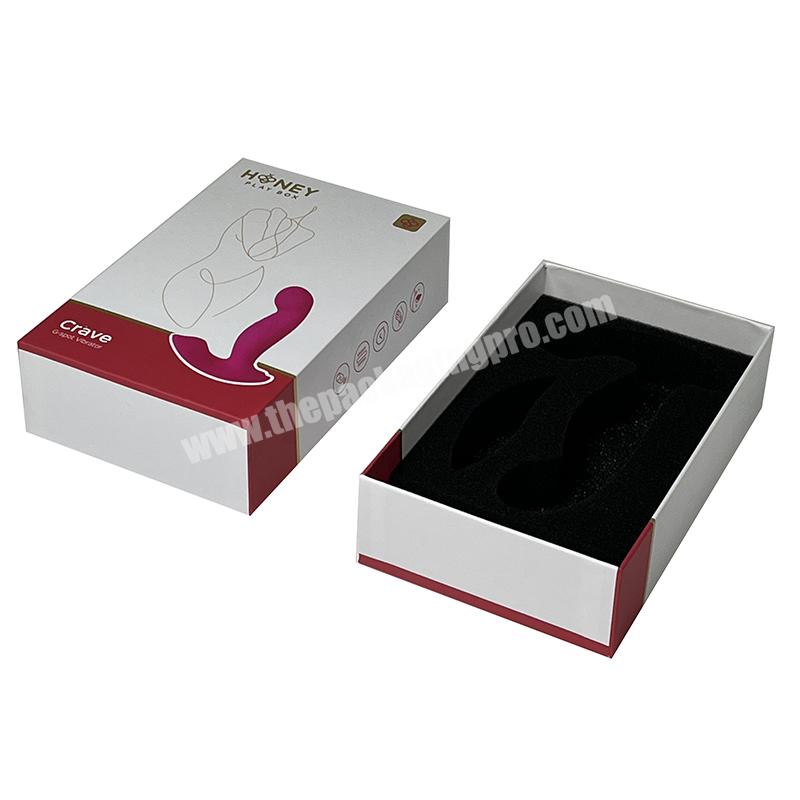 Customized white print empty Adult Product Packaging Die Cut Vibrator Paper Box