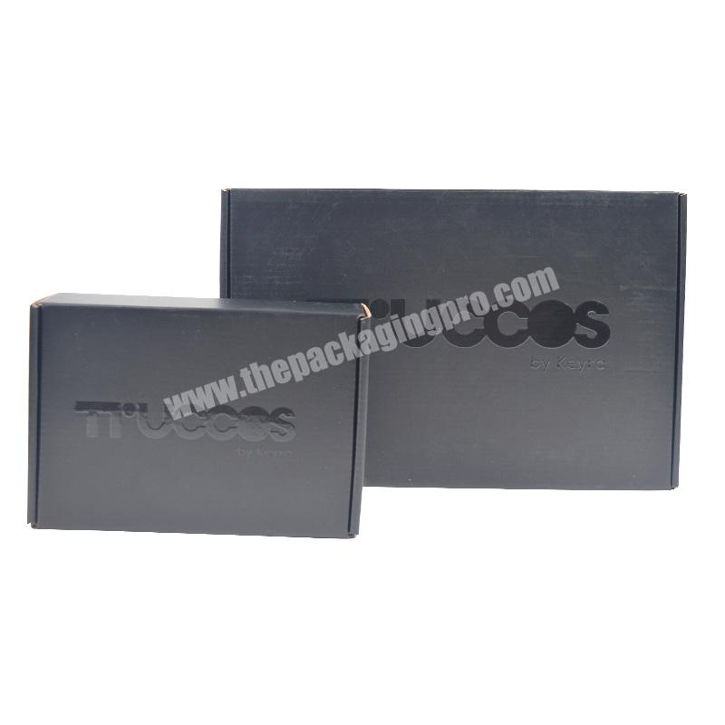 Delicate Black UV Spot Custom Logo Paper Shipping Box  For Garments