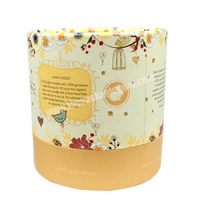 Delicate Solid  Customized Design Yellow Color Round Tube Packaging Cardboard Paper Box For Lemon Tea With Logo