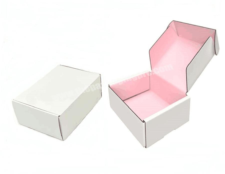 Design Packaging Custom Printed White Pink Unique Corrugated Shipping Boxes Custom Logo Cardboard Mailer Box