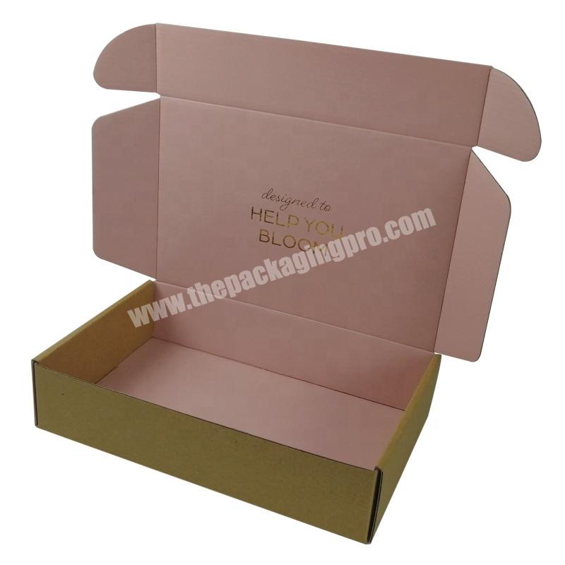 Direct Manufacturer Custom Corrugated Packaging Boxes Pink Cosmetic Set, Wallet, Cloth,Shoe Mailer Box
