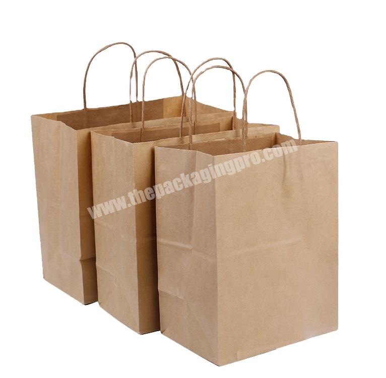 Durable Environmental Friendly Customized  Gift Packaging Brown Kraft Paper Bag