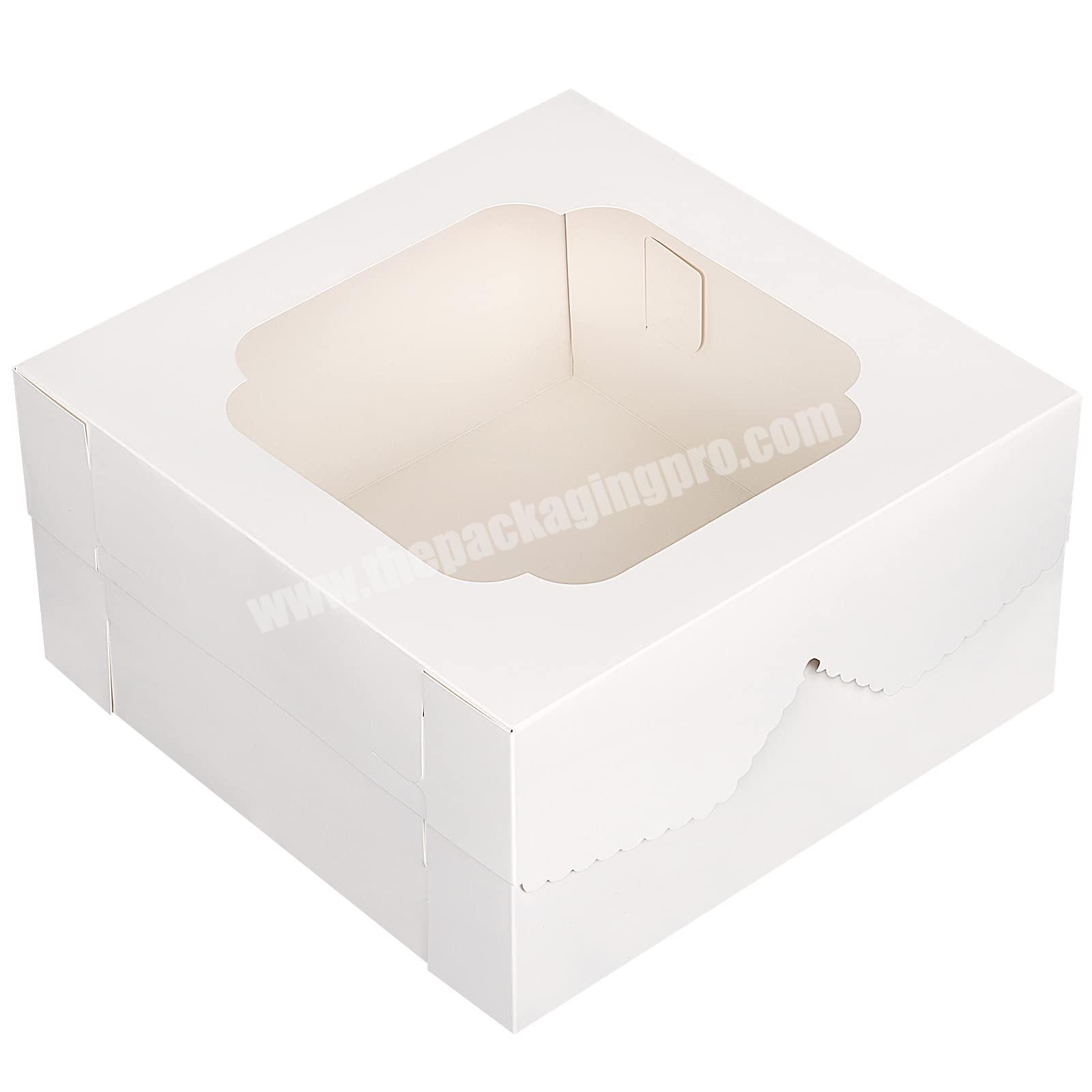 Easy to Carry  Hot Sale Pop Up Style Where to Buy Cake Boxes in Bulk Souffle Cake Sweet Bakery Packaging Box with Handle