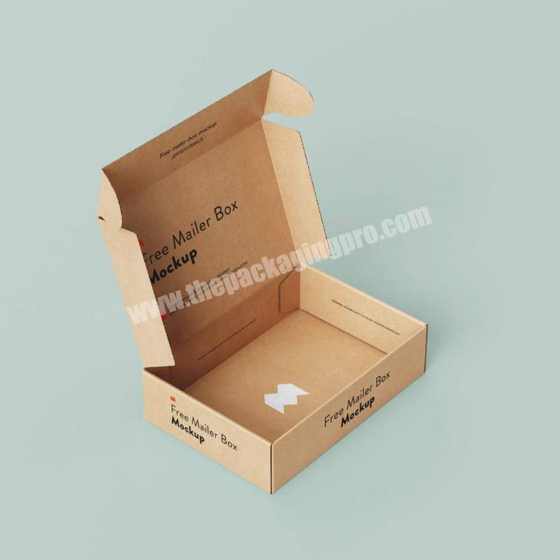Eco Friendly Durable Natural Custom Logo Pack Folding Shipping Mailing Kraft Paper Carton Box