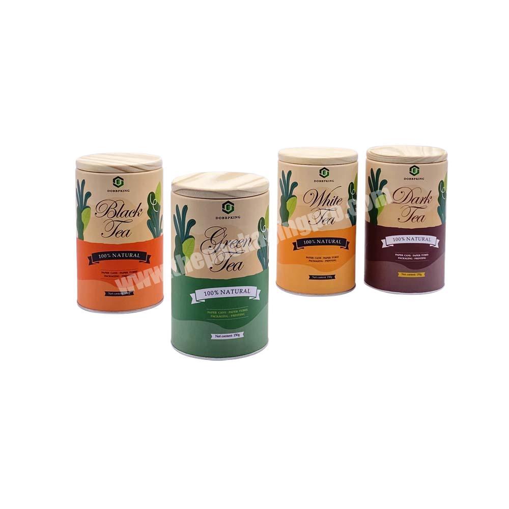 Eco Friendly Food Grade Paper Cylinder Packaging Tube Cardboard Round Container For Tea Packaging