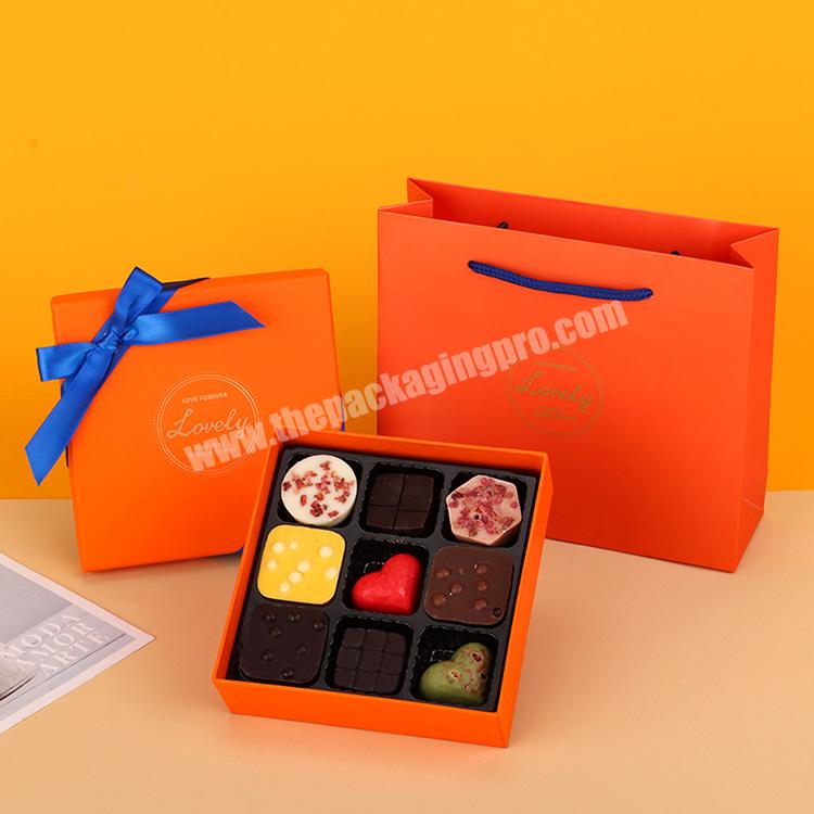 Eco Friendly Packaging Food Grade Chocolate Christmas Box For Candy Packaging With Ribbon