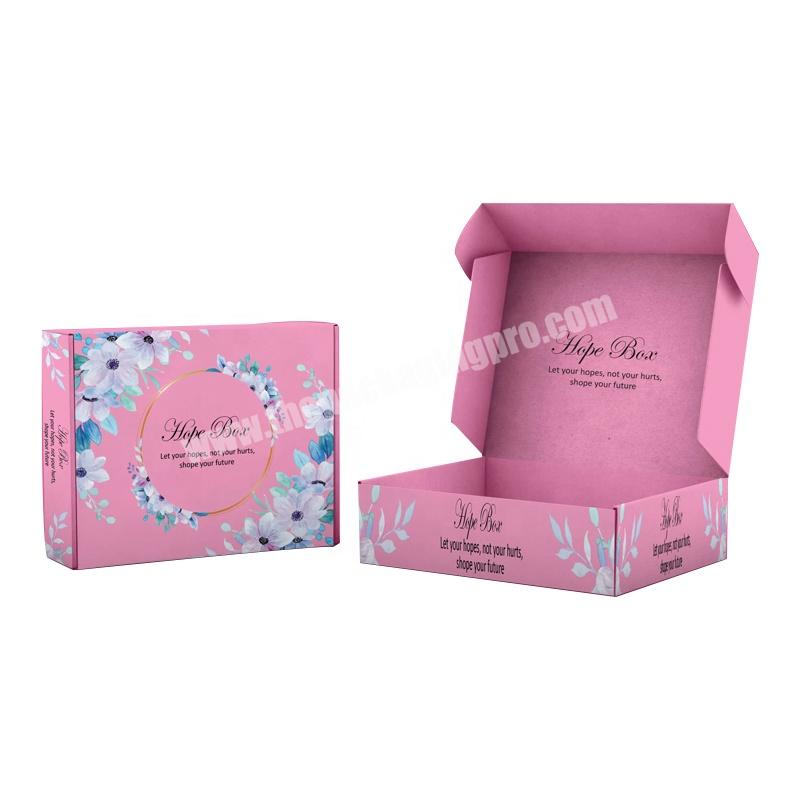 Eco Friendly Pink Packing Cardboard Recyclable Corrugated Mailers Boxes Custom Size Logo Printing Shipping packaging Box
