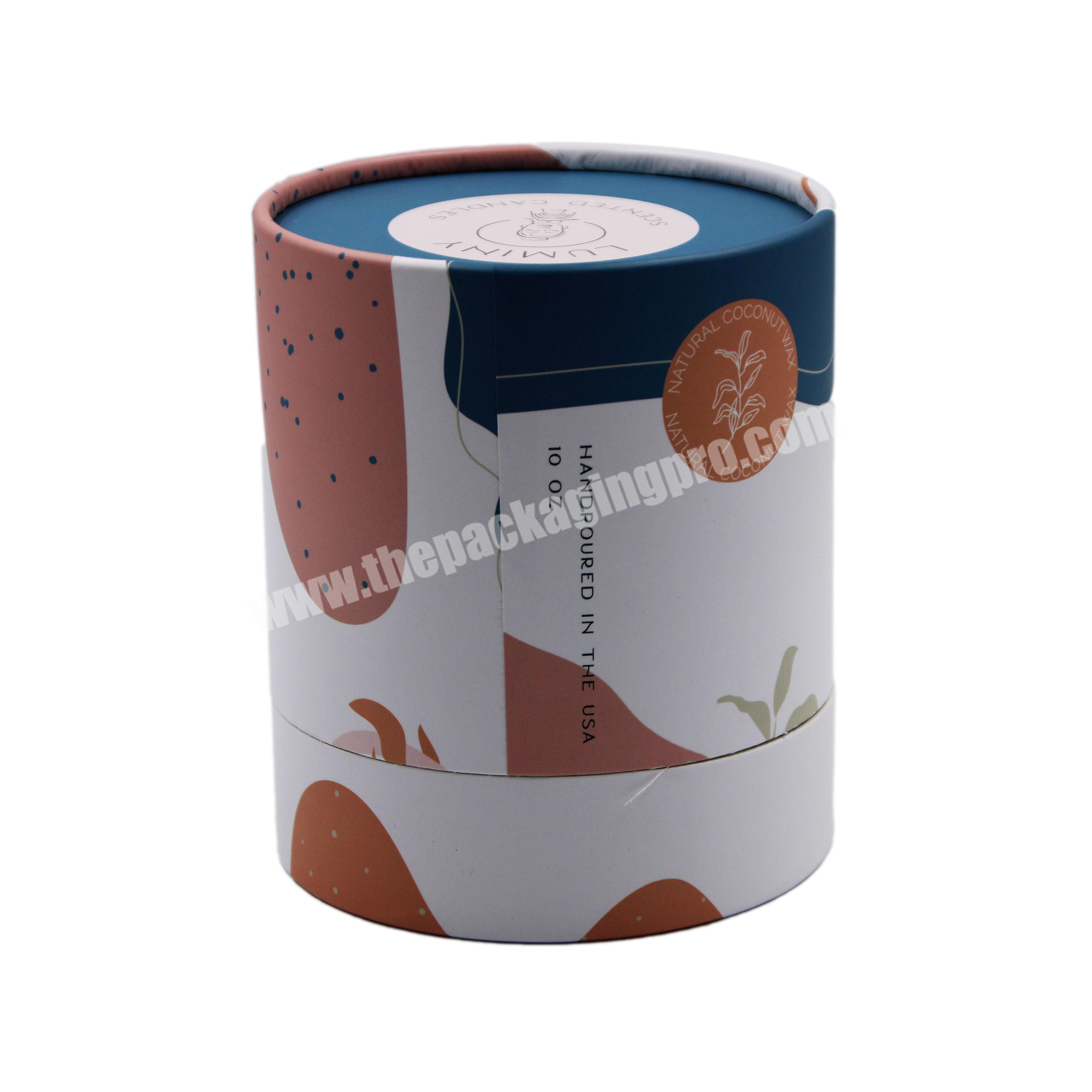 Eco Friendly Round Cardboard Jar Tube Gift Packaging Box Candle Cylinder Tube Packaging