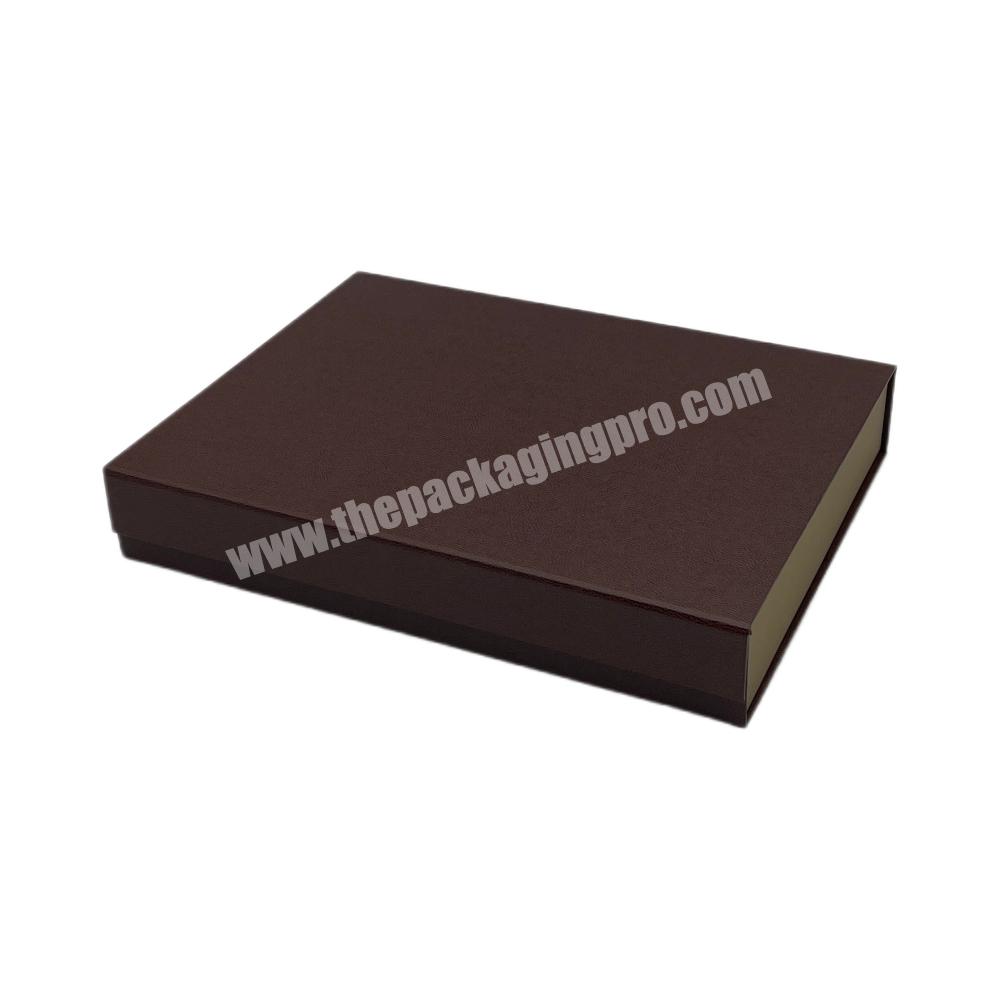 Eco-friendly Brown and Gold Custom Logo Paperboard Chocolate Packaging Folding Magnetic Packaging Box