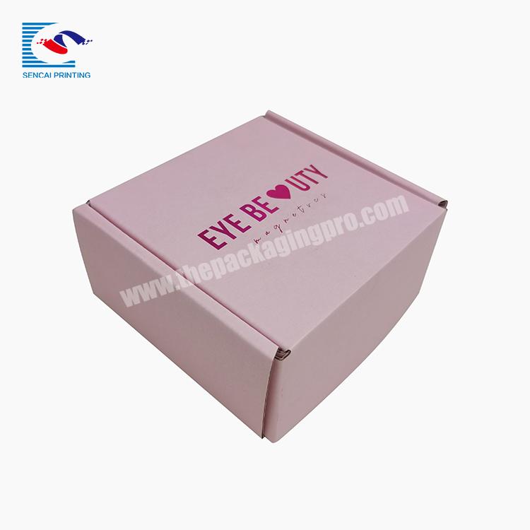 Eco-friendly Pink Corrugated Paper Gift Box Shipping Box With You Own Logo