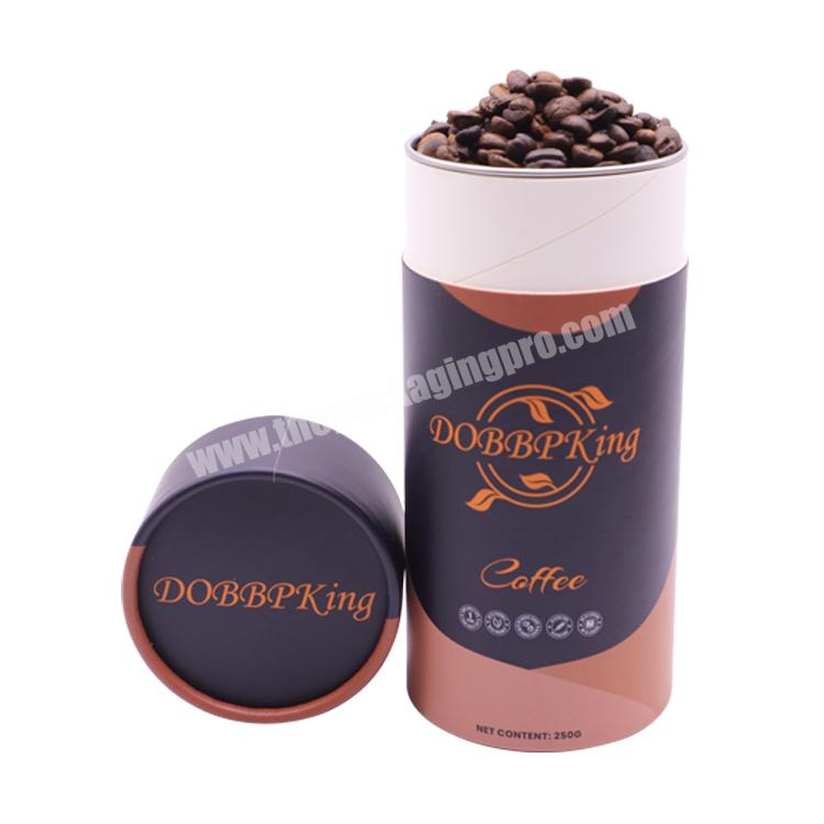 Eco friendly airtight aluminum foil printed round coffee cardboard paper tubes packaging