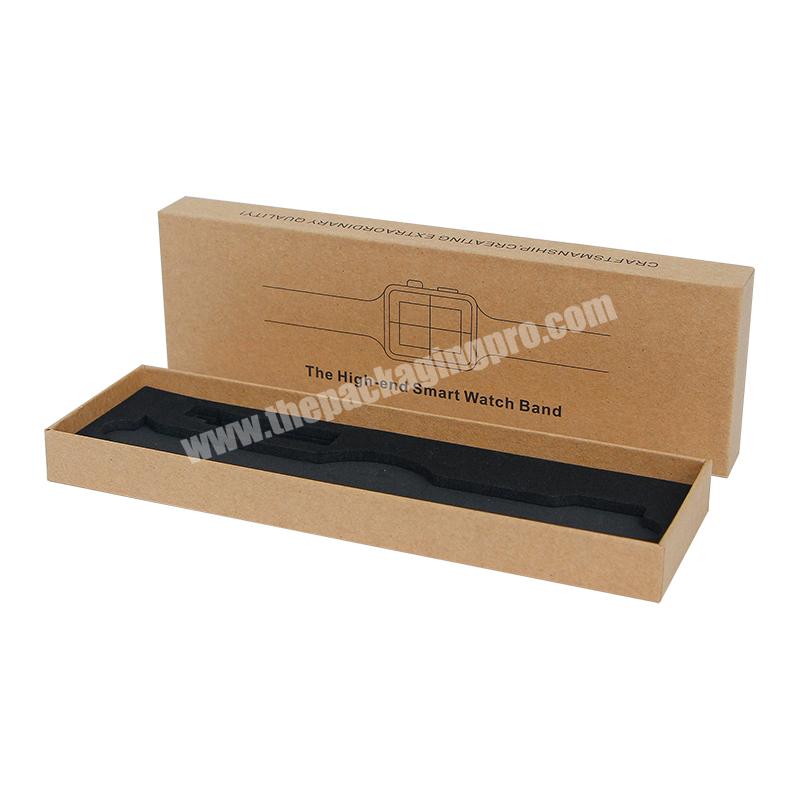 Eco friendly kraft paper packaging box for high-end smart watch band box factory wholesale custom empty watch boxes